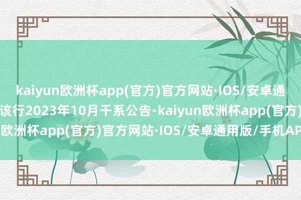 kaiyun欧洲杯app(官方)官方网站·IOS/安卓通用版/手机APP下载另据该行2023年10月干系公告-kaiyun欧洲杯app(官方)官方网站·IOS/安卓通用版/手机APP下载